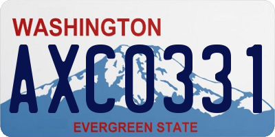 WA license plate AXC0331