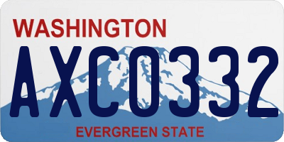 WA license plate AXC0332