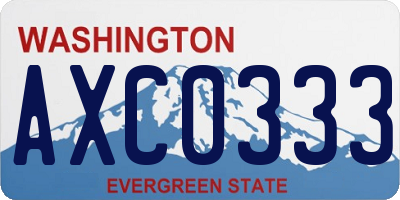 WA license plate AXC0333