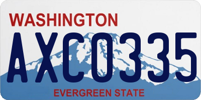 WA license plate AXC0335