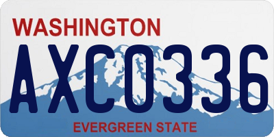 WA license plate AXC0336