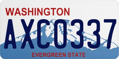 WA license plate AXC0337