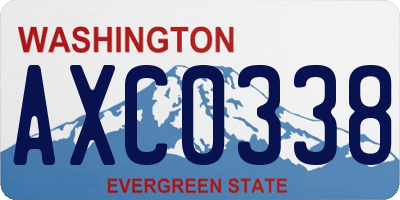 WA license plate AXC0338