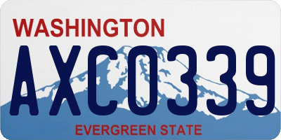 WA license plate AXC0339
