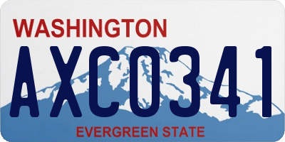 WA license plate AXC0341