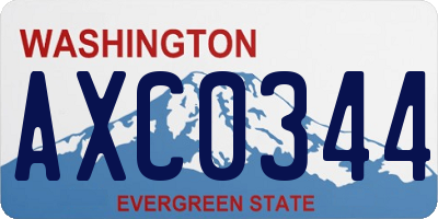 WA license plate AXC0344