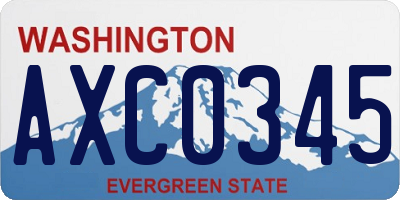 WA license plate AXC0345