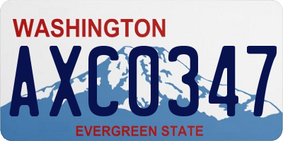 WA license plate AXC0347