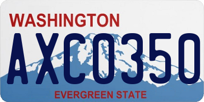 WA license plate AXC0350