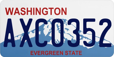 WA license plate AXC0352