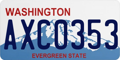 WA license plate AXC0353