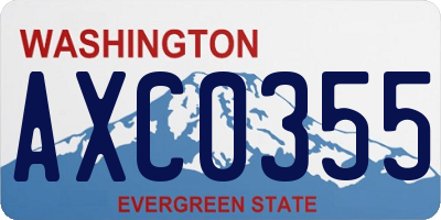 WA license plate AXC0355
