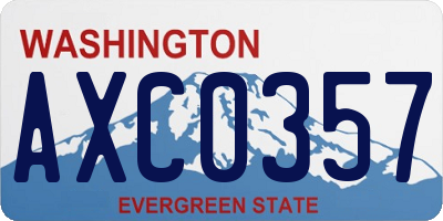 WA license plate AXC0357