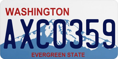 WA license plate AXC0359