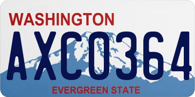 WA license plate AXC0364