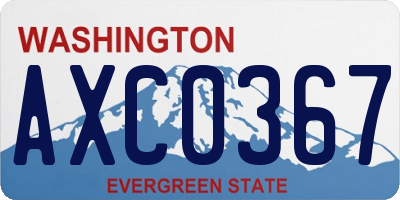 WA license plate AXC0367