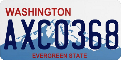 WA license plate AXC0368