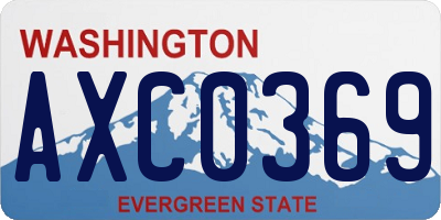 WA license plate AXC0369