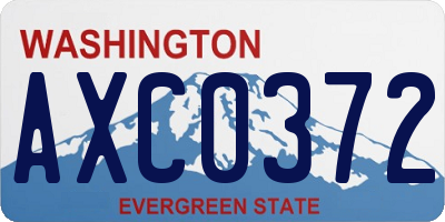 WA license plate AXC0372