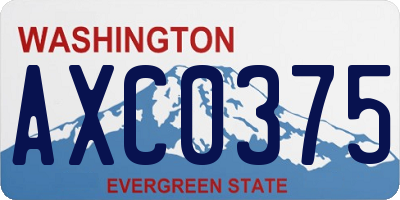 WA license plate AXC0375