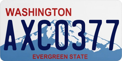 WA license plate AXC0377