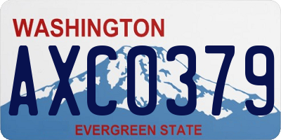 WA license plate AXC0379