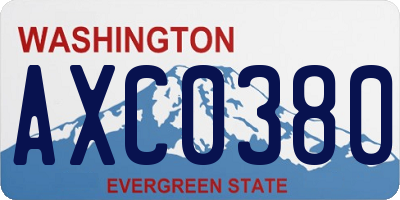 WA license plate AXC0380