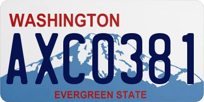 WA license plate AXC0381