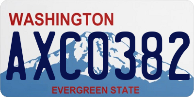 WA license plate AXC0382