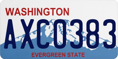 WA license plate AXC0383