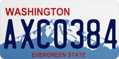 WA license plate AXC0384