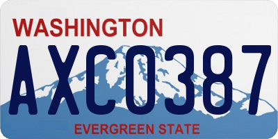WA license plate AXC0387