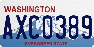 WA license plate AXC0389