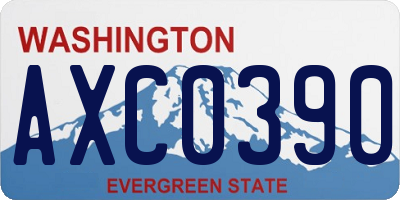 WA license plate AXC0390