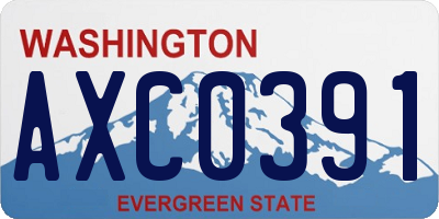 WA license plate AXC0391