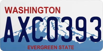WA license plate AXC0393