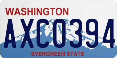 WA license plate AXC0394
