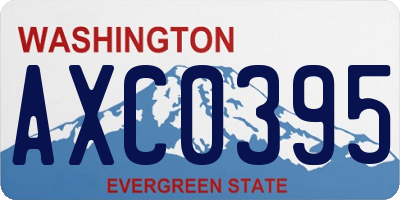 WA license plate AXC0395