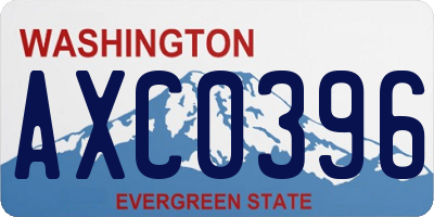 WA license plate AXC0396