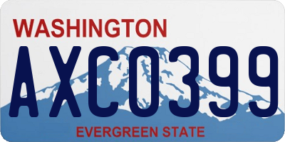 WA license plate AXC0399