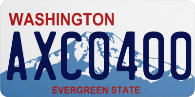 WA license plate AXC0400
