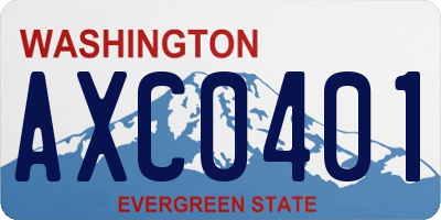 WA license plate AXC0401