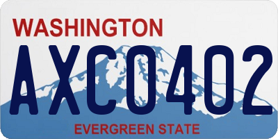 WA license plate AXC0402