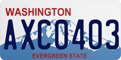 WA license plate AXC0403