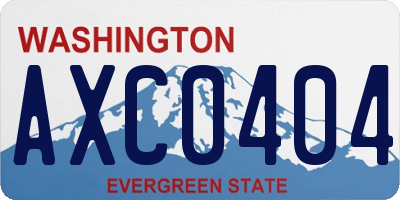 WA license plate AXC0404