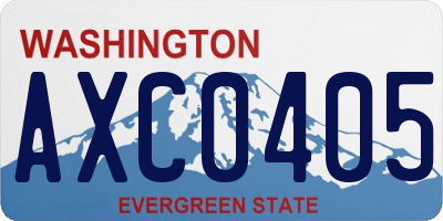 WA license plate AXC0405