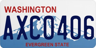 WA license plate AXC0406