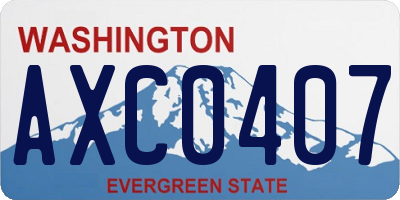 WA license plate AXC0407
