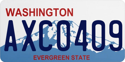 WA license plate AXC0409