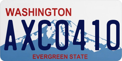 WA license plate AXC0410